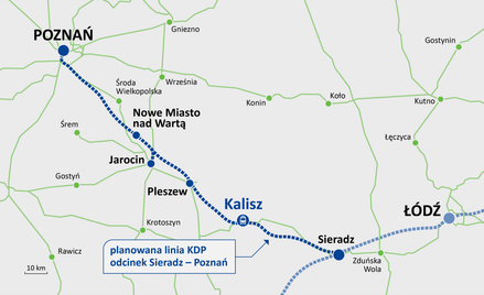 Szybciej z Kalisza do Poznania i Warszawy.   Prace nad linią KDP przez Kalisz nabierają tempa