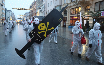 Marsz przeciwników szczepień w Łodzi