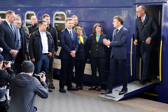 Powitanie przywódców Francji, Niemiec i Wielkiej Brytanii w Kijowie