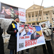 Protest zwolenników Micheila Saakaszwilego pod sądem w Tbilisi, 9 stycznia