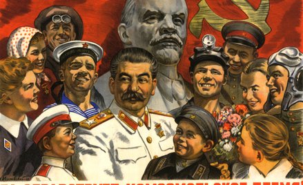 Stalin był przedstawiany przez sowiecką propagandę jako ojciec i opiekun wielu narodów i kultur ZSRR