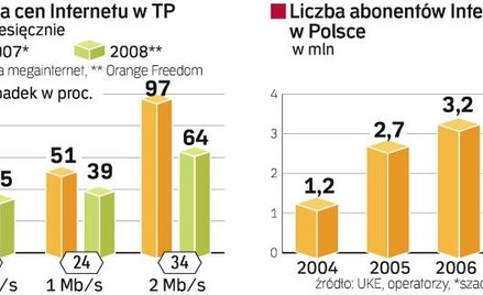 W ubiegłym roku ceny Internetu spadły o 20 – 25 proc. W tym roku nie jest już tak różowo. TP zaczęła