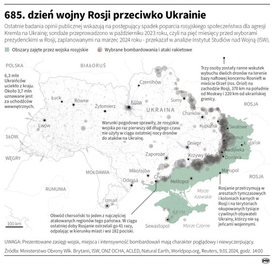 Tak wyglądała sytuacja na ukraińskim froncie w 685 dniu wojny