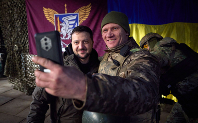 Prezydent Ukrainy, Wołodymyr Zełenski, na linii frontu w Donbasie
