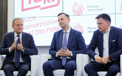 Przewodniczący Platformy Obywatelskiej Donald Tusk, prezes PSL Władysław Kosiniak-Kamysz i lider Pol