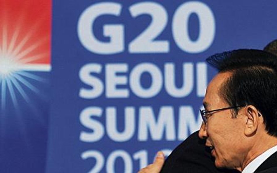 Prezydenci USA Barack Obama i Koreii Południowej Lee Myung-Bak