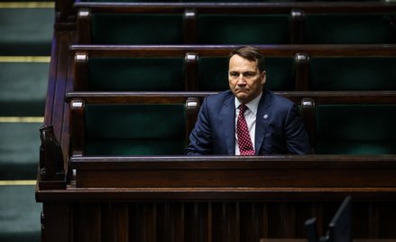 Minister spraw zagranicznych Radosław Sikorski podczas debaty po swoim wystąpieniu w Sejmie.