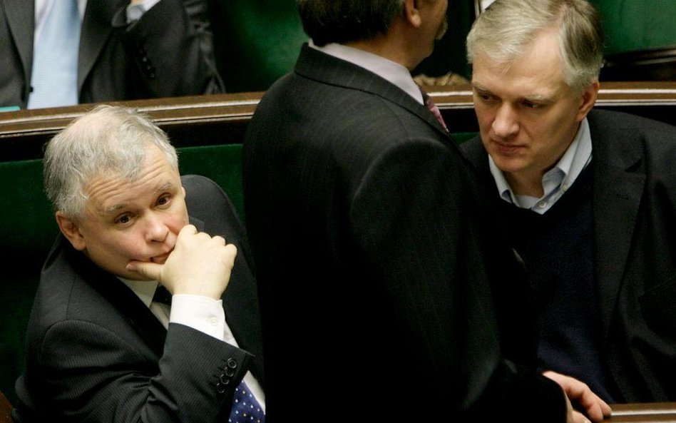 Jarosław Kaczyński i Jarosław Gowin (2008 r.)