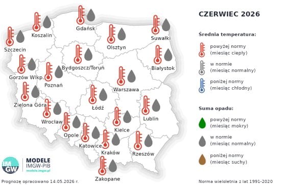 Taka pogoda czeka nas w czerwcu 2026