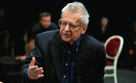 Jerzy Jarocki na planie spektaklu Teatru Telewizji „Tango” Sławomira Mrożka, 7 października 2012. Tr