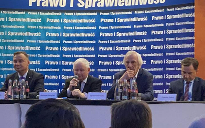 Posiedzenie Klubu PiS w Jachrance z udziałem prezydenta Andrzeja Dudy, 24 lutego