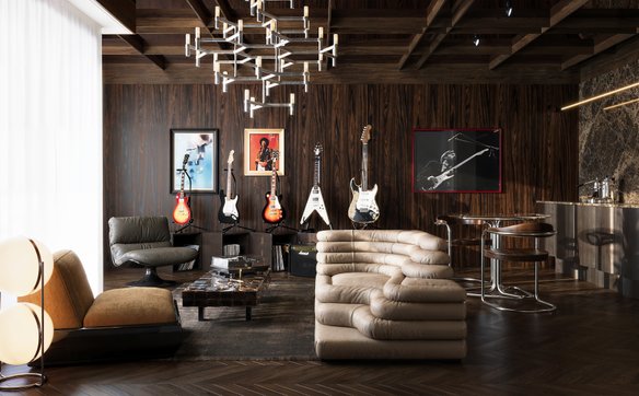 Apartament kolekcjonerski „Guitar Heroes” Archicom Collection - wizualizacja