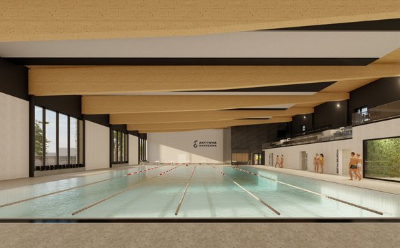 Prace rozpoczną się od rozbiórki istniejącego, niszczejącego budynku pływalni