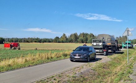 Czosnówka, woj. lubelskie. Służby na miejscu upadku drona, 10 września 2025