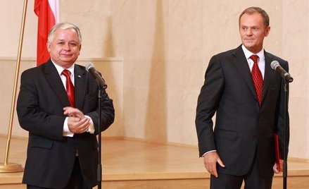 Lech Kaczyński i Donald Tusk.