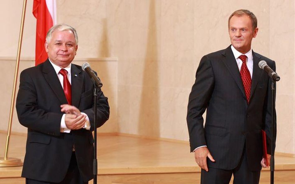 Lech Kaczyński i Donald Tusk.