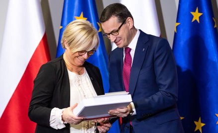Prezes TK Julia Przyłębska i premier Mateusz Morawiecki