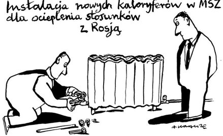 Komentarz rysunkowy. Instalacja nowych kaloryferów w MSZ