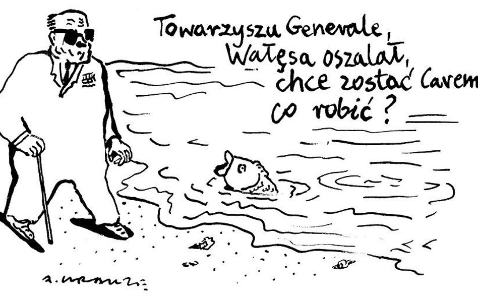 Komentarz rysunkowy. Towarzyszu Generale, Wałęsa oszalał