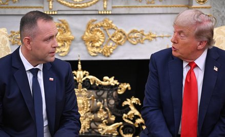 Prezydent Karol Nawrocki i prezydent USA Donald Trump na spotkaniu w Białym Domu w Waszyngtonie.