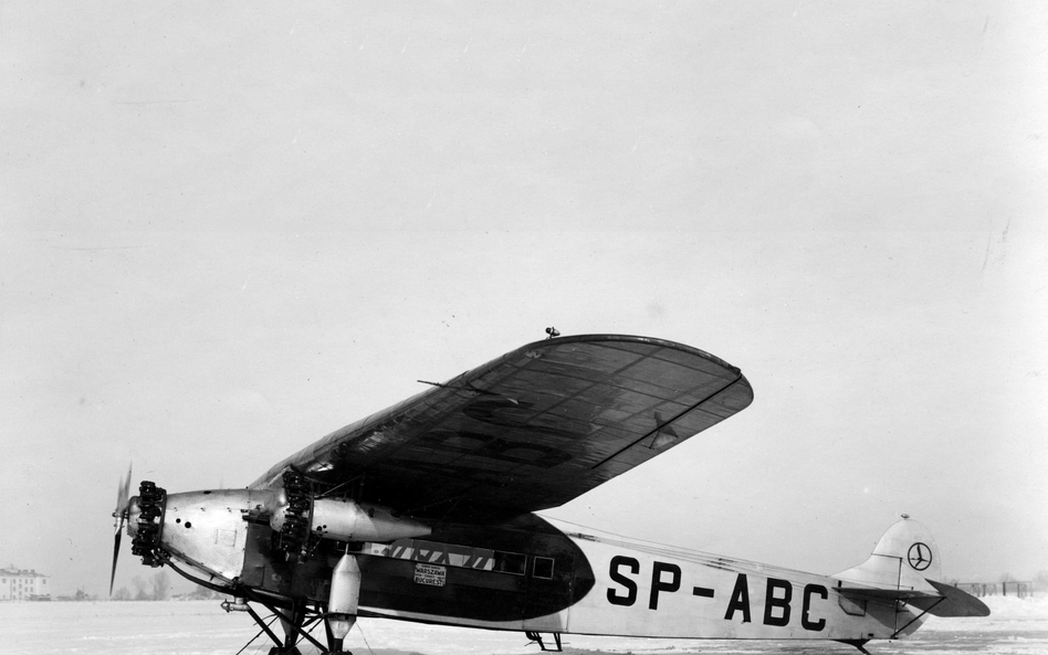 Samolot PLL LOT Fokker F.VII znak SP-ABC, między 1930 a 1935 r.