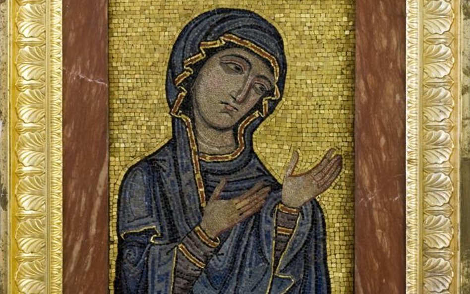 Autor nieznany, Matka Boska Orantka, XII w., mozaika, Museo Diocesano w Palermo