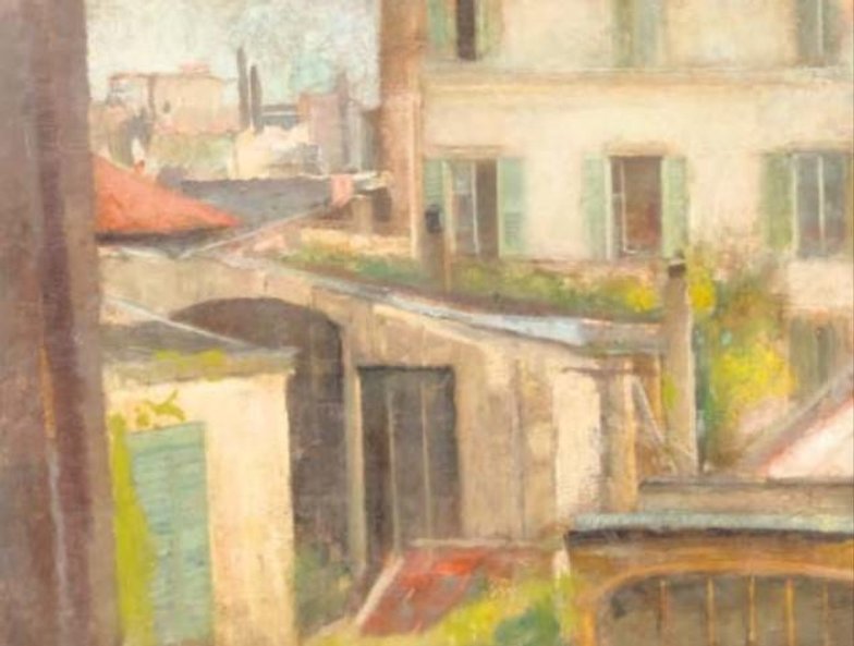 Olga Boznańska uwieczniła widok z okna pracowni.