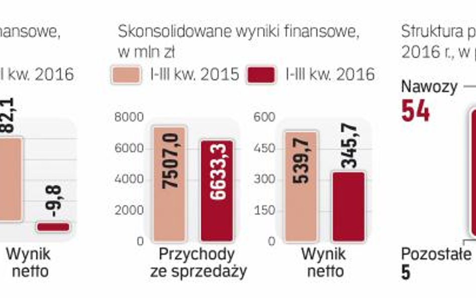 Nawozy zapewniają Grupie Azoty ponad połowę przychodów ze sprzedaży