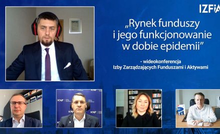 Uczestnicy debaty "Rynek funduszy i jego funkcjonowanie w dobie epidemii".
