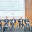 Od lewej: Fraser Allan, dyrektor w BofA Merill Lynch, Richard Vegh, prezes giełdy w Budapeszcie, Tom