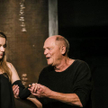 Karolina Kamińska (Klara) i Feliks Szajnert (Papkin) w „Zemście” inscenizowanej przez Annę Augustyno