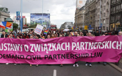 Legalizacja związków partnerskich to od wielu lat główne hasło parad równości (na zdjęciu impreza w 