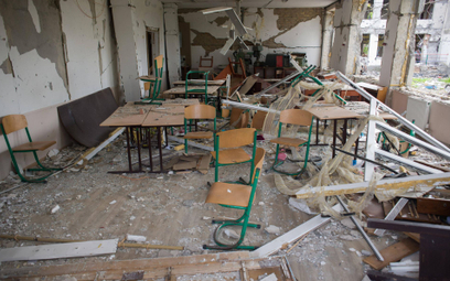 Szkoła zniszczona przez Rosjan na południu Ukrainy