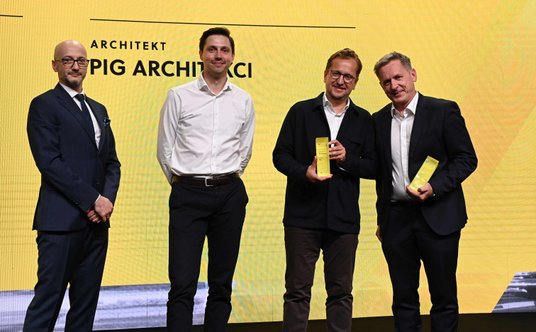 Adam Roguski, dziennikarz "Rzeczpospolitej", Mateusz Całka, kierownik projektu PIG Architekci, Micha