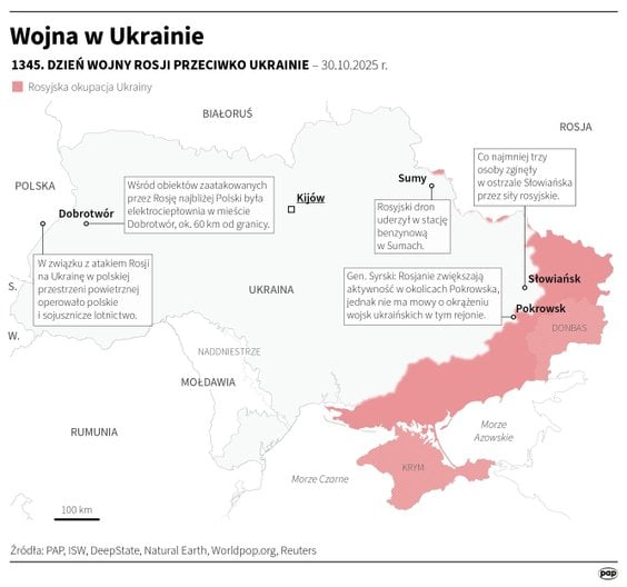 Tak wyglądała sytuacja na froncie w 1344 dniu wojny