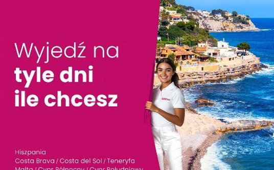 Jedna z reklam z "Expertką" biura podróży zachęca do wyjazdów pakietowanych na życzenie klienta