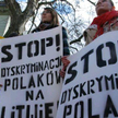 Protest przed ambasadą Litwy przeciwko ustawie oświatowej, która może prowadzić do likwidacji wielu 