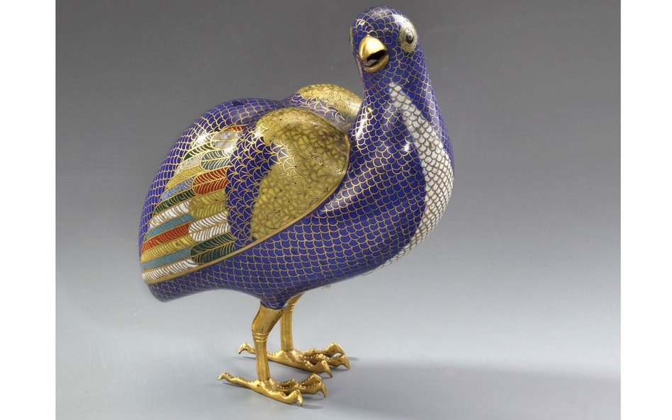 Figurka przepiórki – kadzielniczka, Chiny, XIX w.