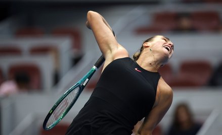 Aryna Sabalenka podczas pojedynku z Karoliną Muchovą.