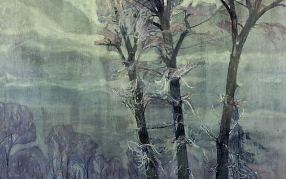 „Park Łazienkowski nocą”, obraz Henryka Szczygliń-skiego z roku 1918