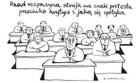 Komentarz rysunkowy. Strajk rządu