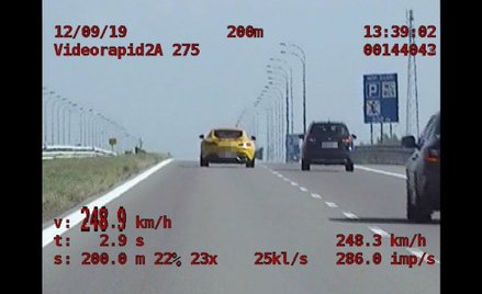 Zatrzymano rekordzistę pod względem prędkości. Jechał 250 km/h