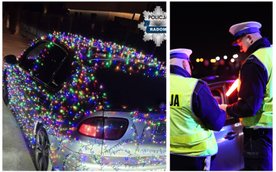 Choinkowe lampki na aucie. Kierowca poniósł konsekwencje