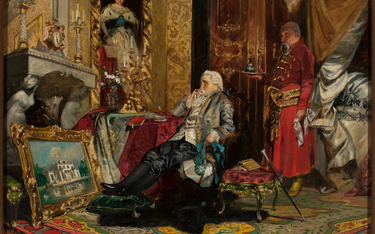 „Stanisław August Poniatowski w Petersburgu” – obraz Jana Czesława Moniuszki z 1908 r. przedstawia o