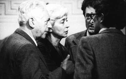 12 Kongres Kultury Polskiej 12 grudnai 1981, od lewej Artur Międzyrzecki, Halina Mikołajsk,a Jacek S