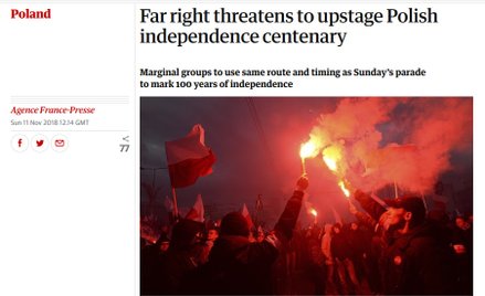 „Guardian”: Skrajna prawica przyćmi święto stulecia niepodległości Polski?