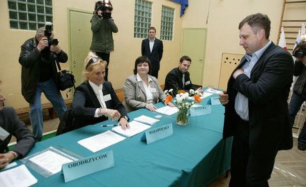 Prezydent Sopotu Jacek Karnowski podczas referendum w sprawie odwołania go ze stanowiska
