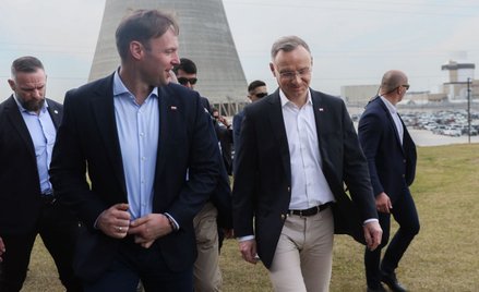 Prezydent RP Andrzej Duda i szef gabinetu prezydenta Marcin Mastalerek podczas wizyty w USA, marzec 