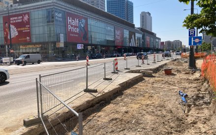 Plac budowy wzdłuż Marszałkowskiej
