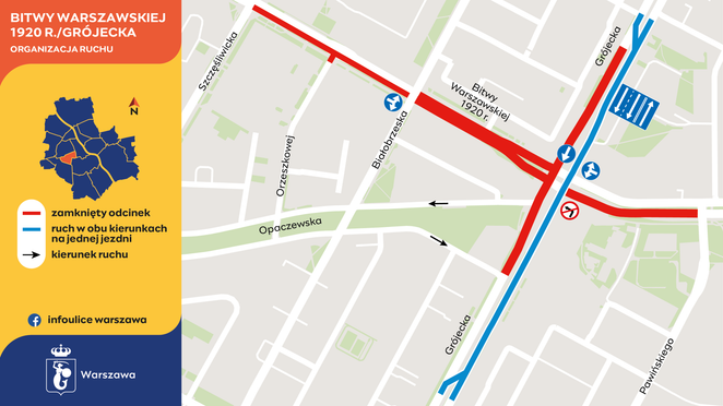 Organizacja ruchu podczas prac na Ochocie